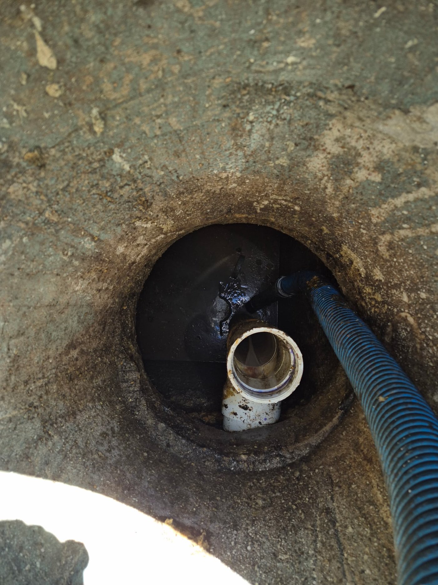 Grease trap pump-out for a commercial kitchen.